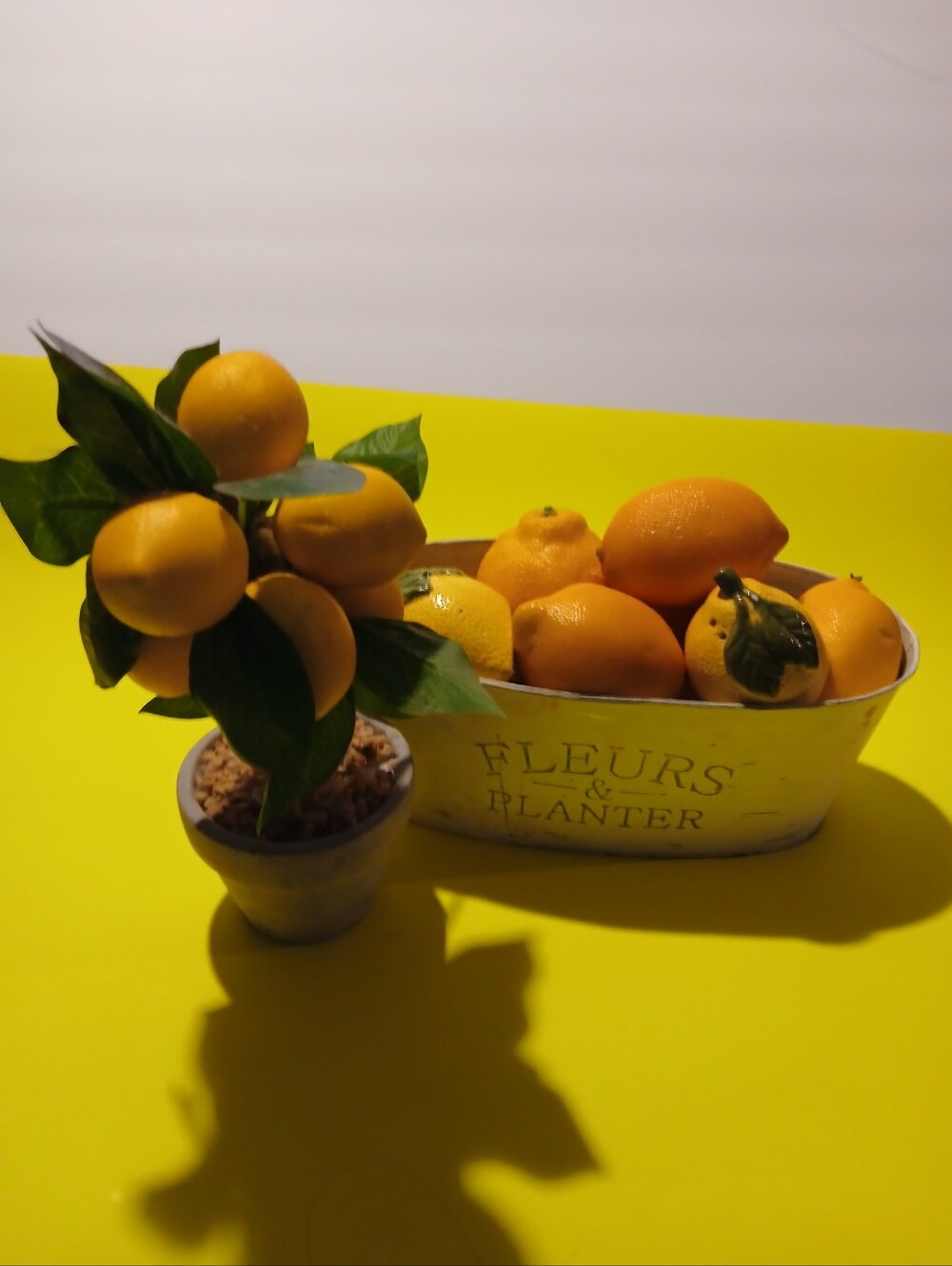 Faux Citrus Topiary and Fruit Bowl Home Accents